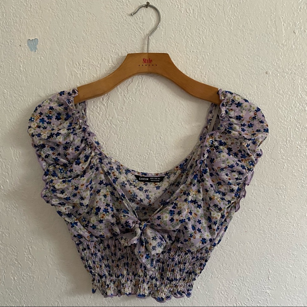 SHEIN floral cropped top